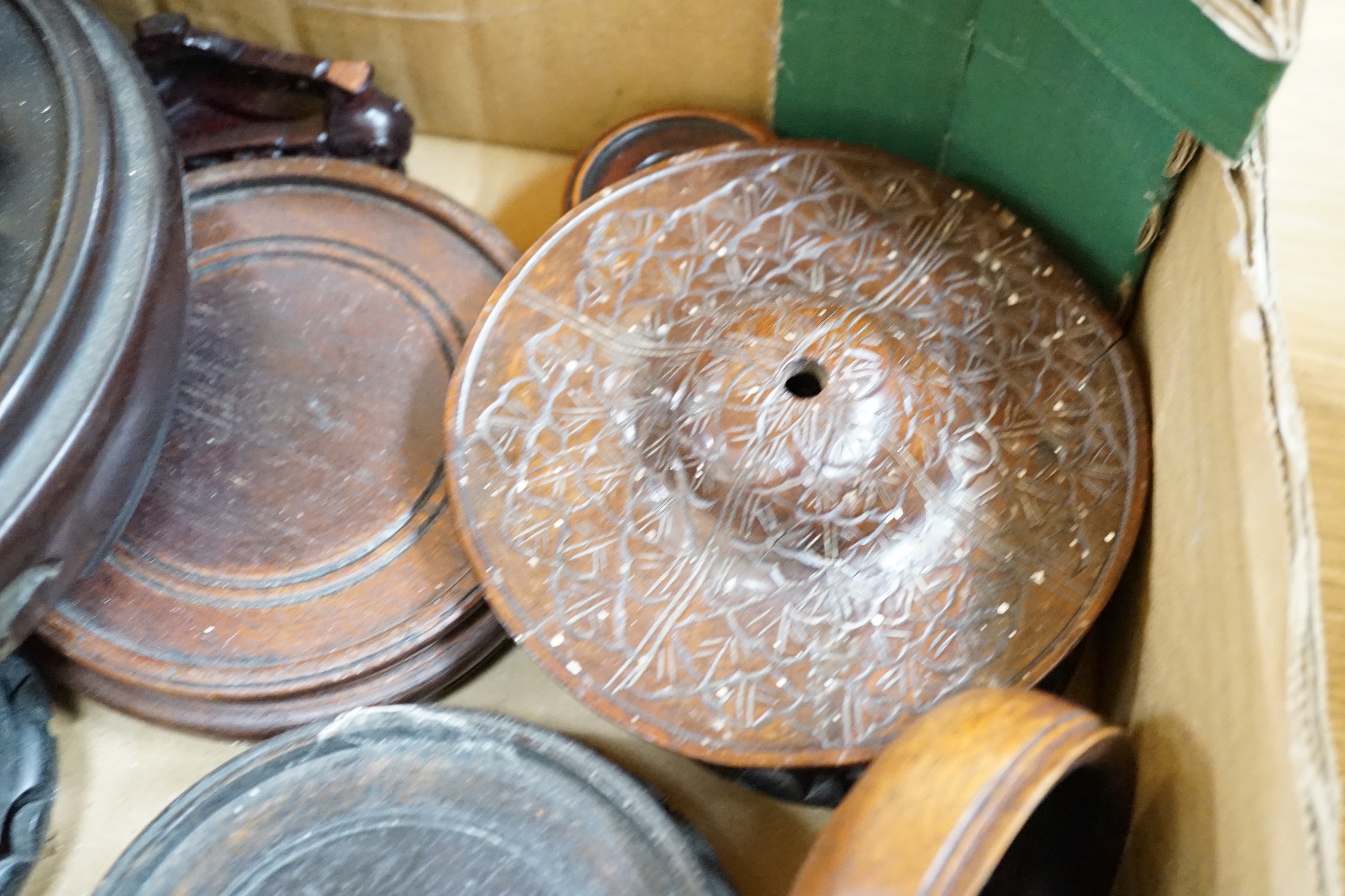 A collection of Chinese carved wood stands